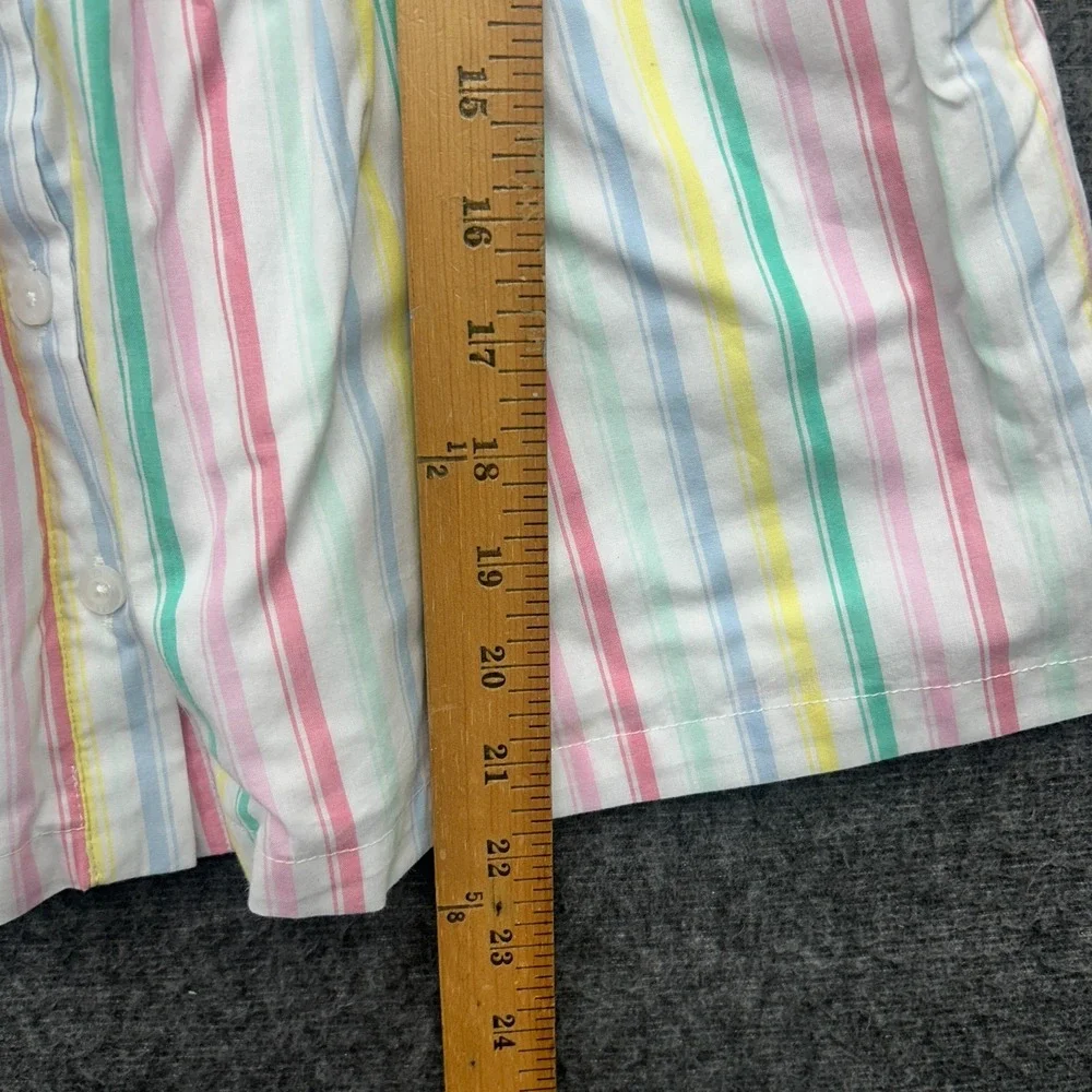 GAP Kids‎ Girls Dress XS 4/5 Cotton Short Sleeved Striped Button Pastel Easter